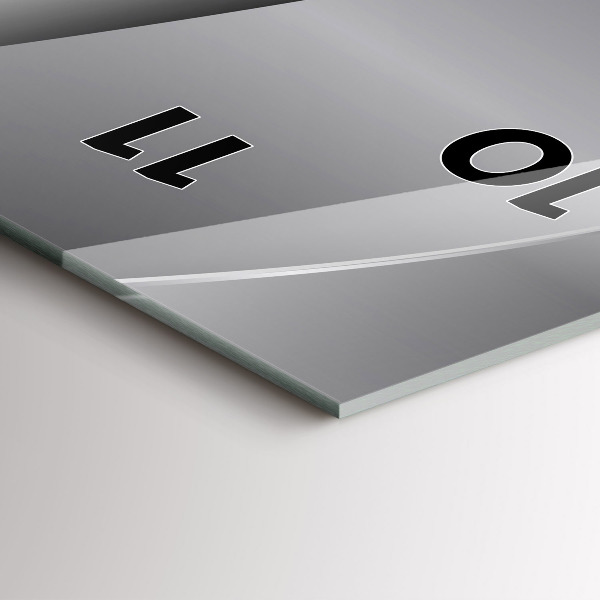 Modern vertical wall clock Silver abstraction