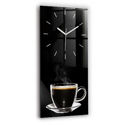 Modern vertical wall clock Black coffee