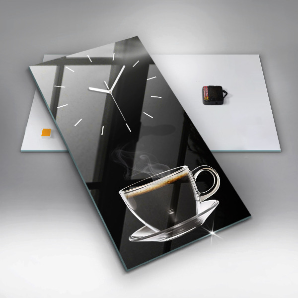 Modern vertical wall clock Black coffee