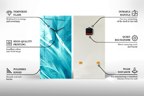 Modern vertical wall clock A glass of red wine