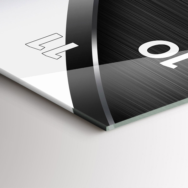 Modern vertical wall clock Black and silver lines