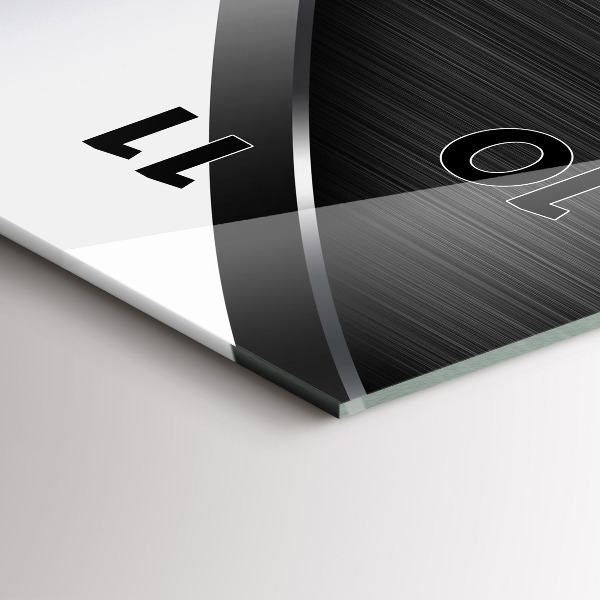 Modern vertical wall clock Black and silver lines