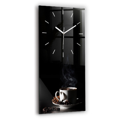 Modern vertical wall clock A cup of coffee