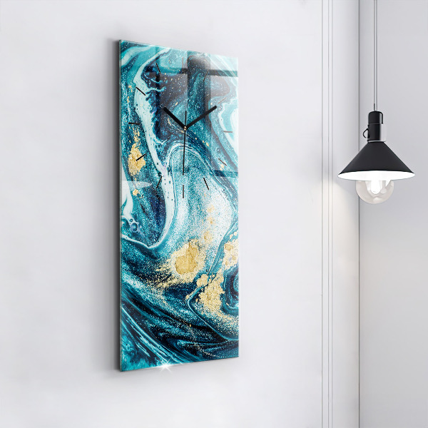 Modern vertical wall clock Abstract marble