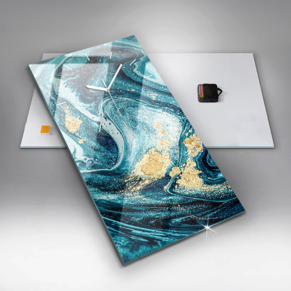 Modern vertical wall clock Abstract marble