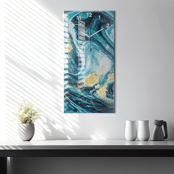 Modern vertical wall clock Abstract marble