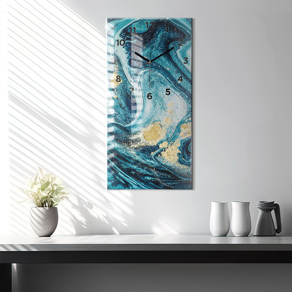 Modern vertical wall clock Abstract marble