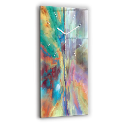 Modern vertical wall clock Abstract landscape