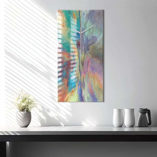 Modern vertical wall clock Abstract landscape