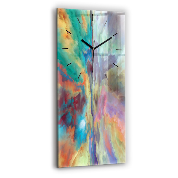 Modern vertical wall clock Abstract landscape