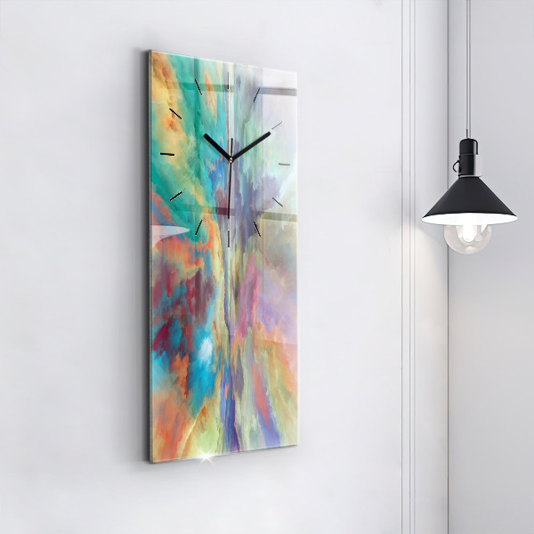 Modern vertical wall clock Abstract landscape