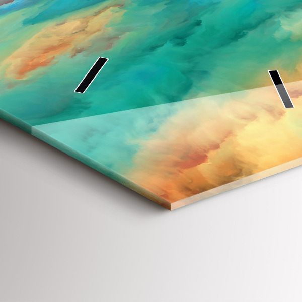 Modern vertical wall clock Abstract landscape