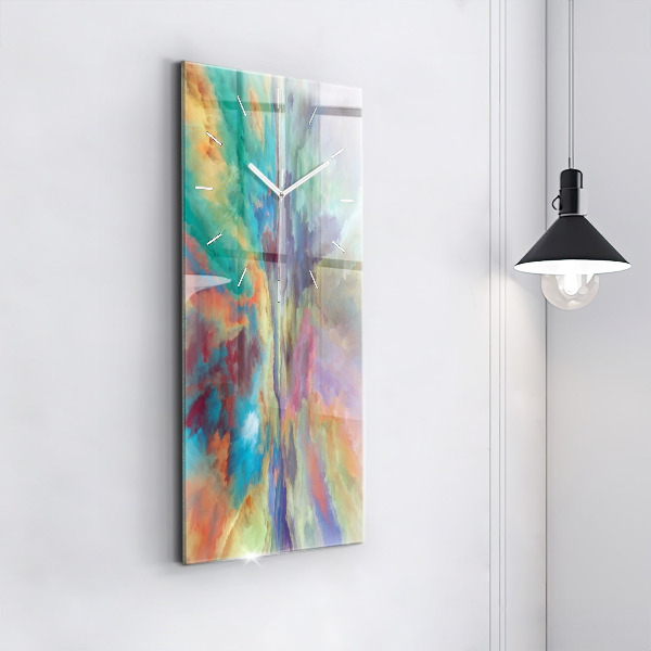 Modern vertical wall clock Abstract landscape