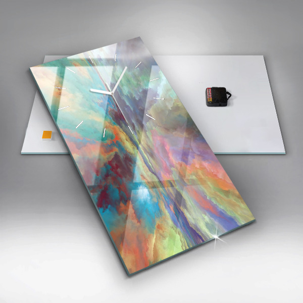 Modern vertical wall clock Abstract landscape