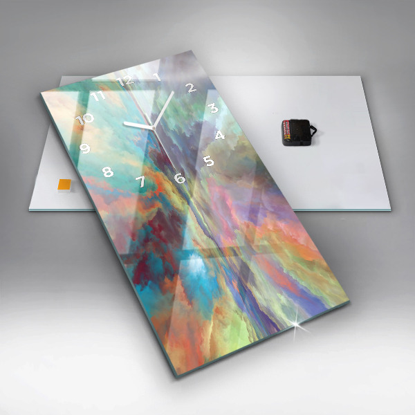 Modern vertical wall clock Abstract landscape
