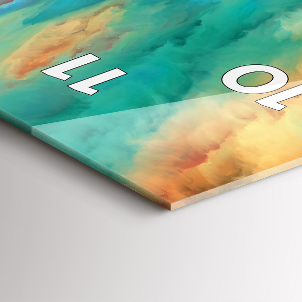 Modern vertical wall clock Abstract landscape