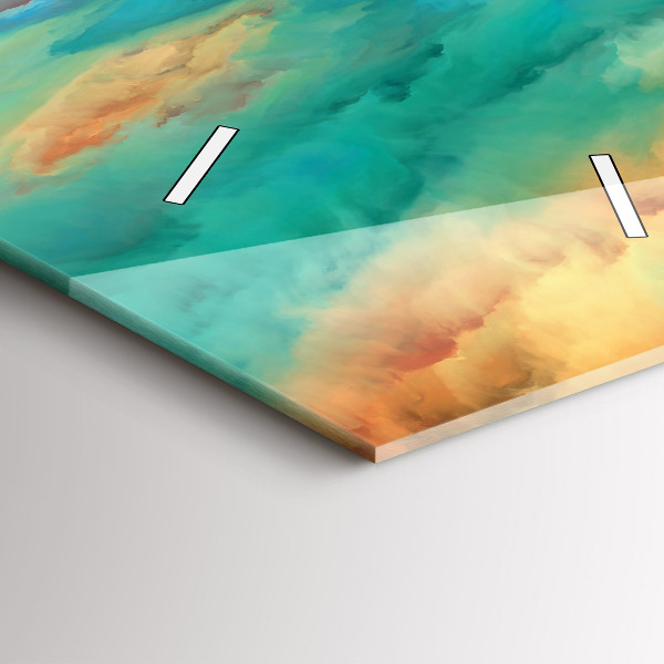 Modern vertical wall clock Abstract landscape