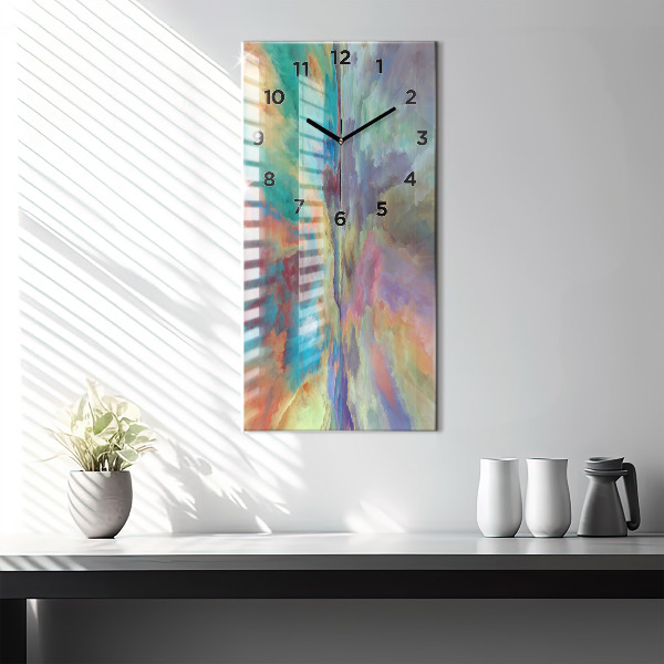 Modern vertical wall clock Abstract landscape