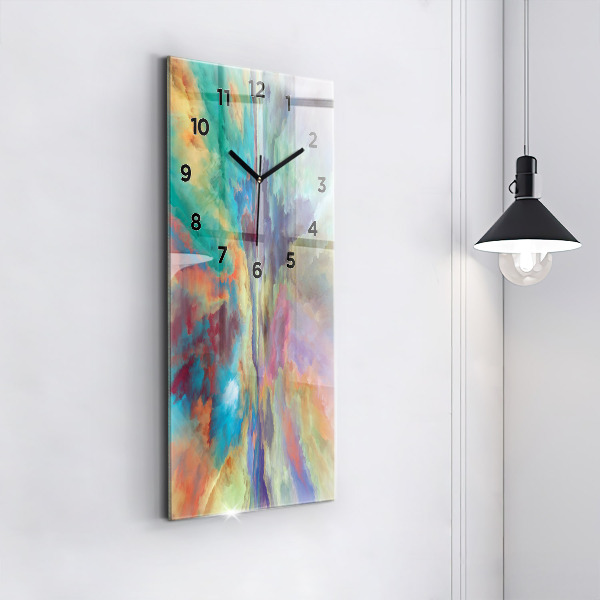 Modern vertical wall clock Abstract landscape