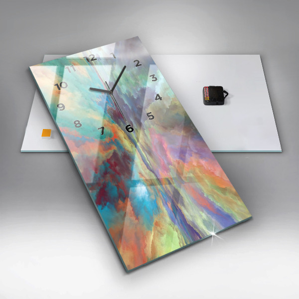 Modern vertical wall clock Abstract landscape