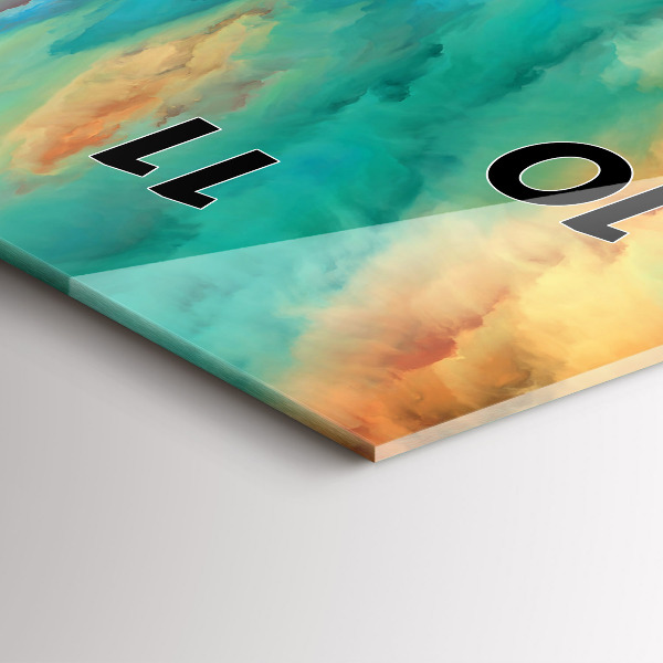 Modern vertical wall clock Abstract landscape