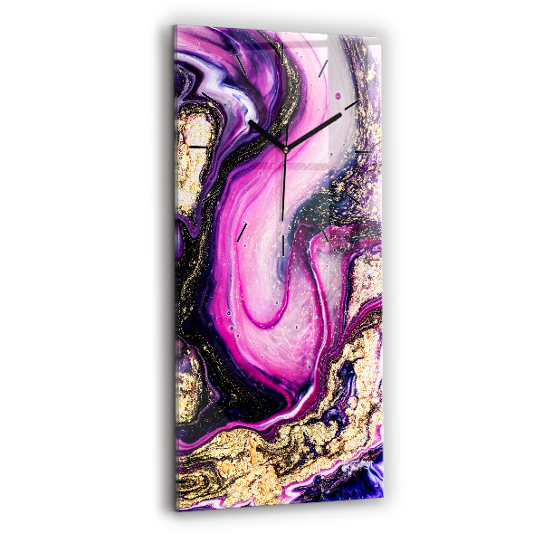 Modern vertical wall clock Abstract marble