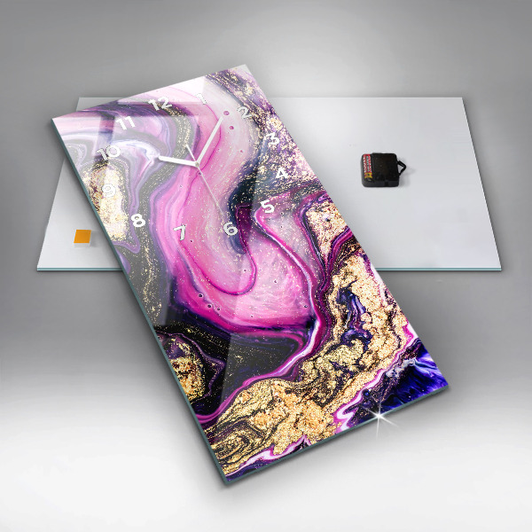 Modern vertical wall clock Abstract marble