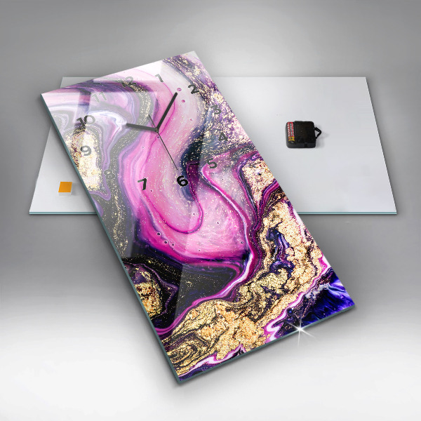 Modern vertical wall clock Abstract marble