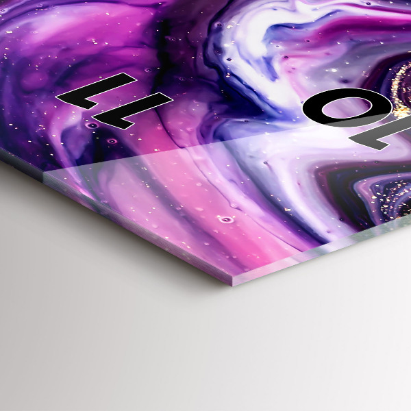 Modern vertical wall clock Abstract marble