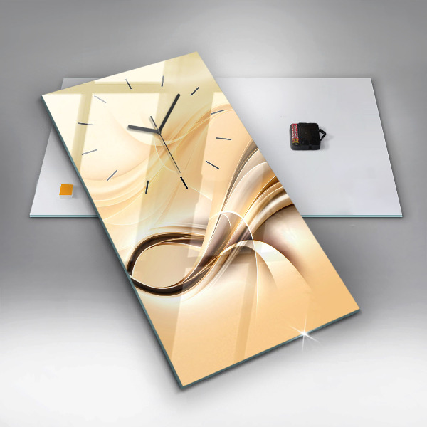 Modern vertical wall clock Abstraction waves
