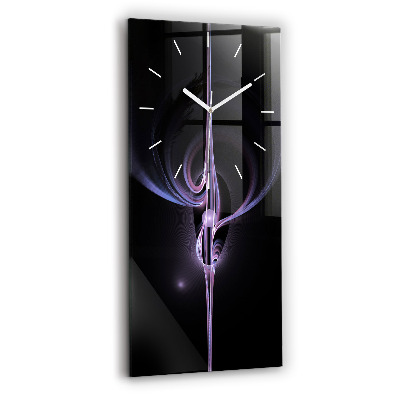 Modern vertical wall clock Purple abstraction