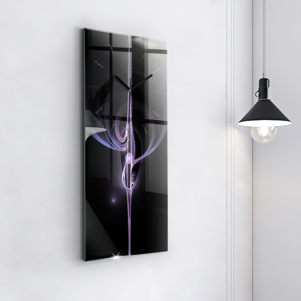 Modern vertical wall clock Purple abstraction