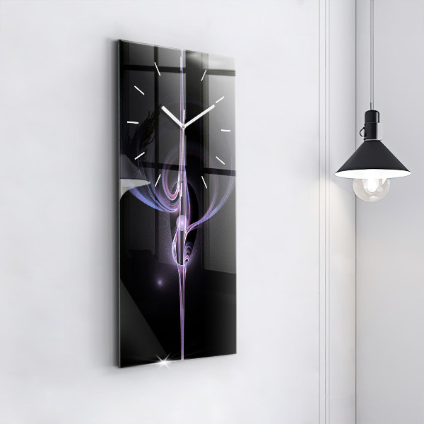 Modern vertical wall clock Purple abstraction
