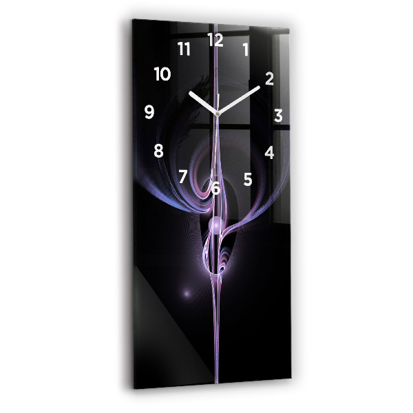 Modern vertical wall clock Purple abstraction