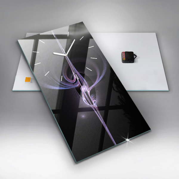 Modern vertical wall clock Purple abstraction