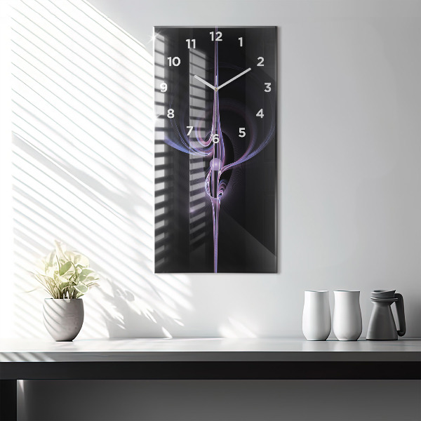 Modern vertical wall clock Purple abstraction
