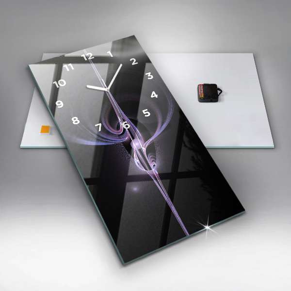 Modern vertical wall clock Purple abstraction
