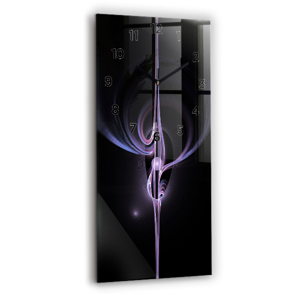 Modern vertical wall clock Purple abstraction