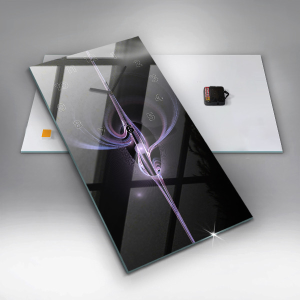 Modern vertical wall clock Purple abstraction