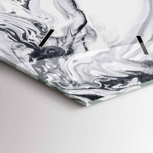 Modern vertical wall clock Abstract Ink Marble