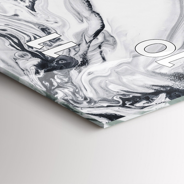 Modern vertical wall clock Abstract Ink Marble