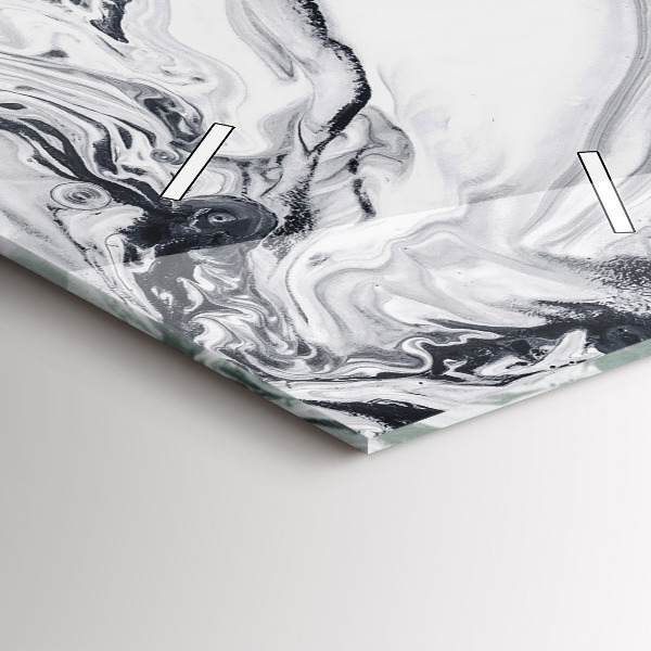 Modern vertical wall clock Abstract Ink Marble