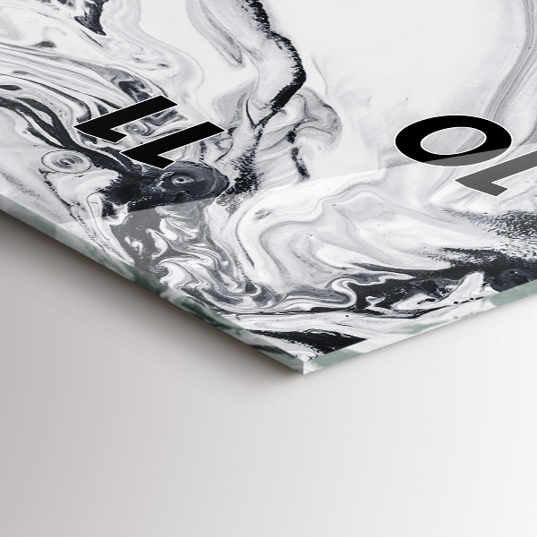 Modern vertical wall clock Abstract Ink Marble