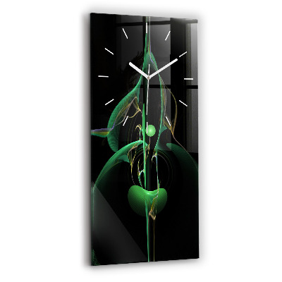 Modern vertical wall clock Green abstraction