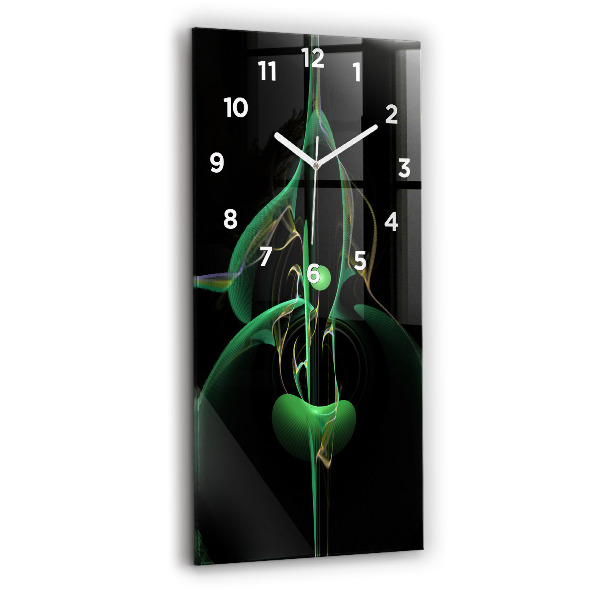 Modern vertical wall clock Green abstraction