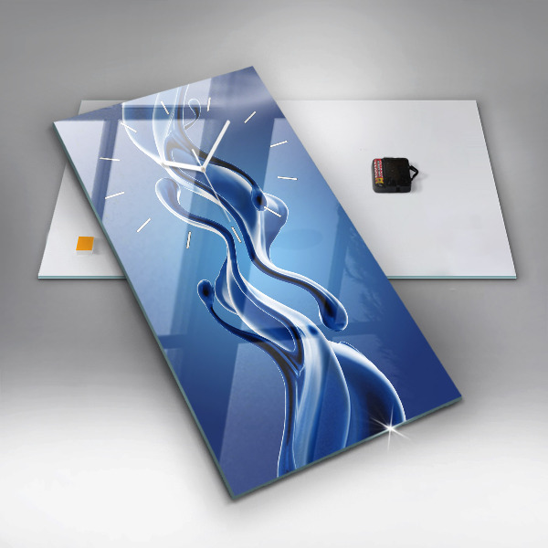 Modern vertical wall clock Liquid abstraction