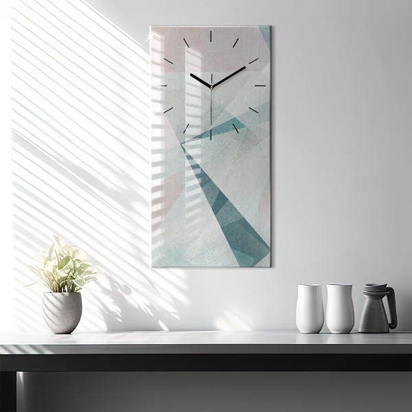 Modern vertical wall clock Triangles Abstract Texture