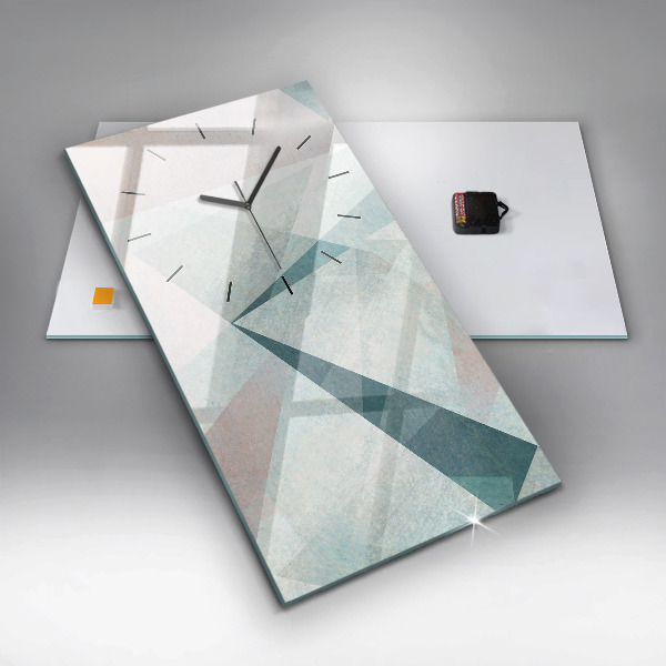 Modern vertical wall clock Triangles Abstract Texture