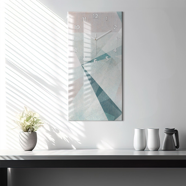 Modern vertical wall clock Triangles Abstract Texture