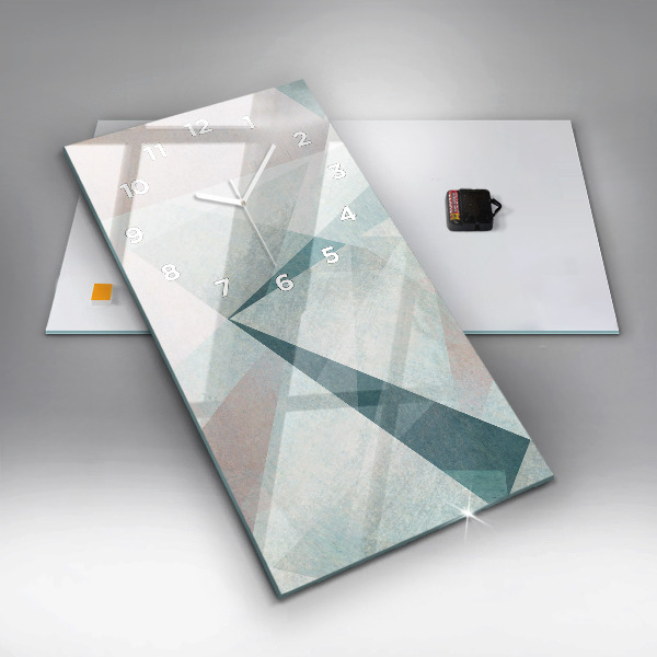 Modern vertical wall clock Triangles Abstract Texture